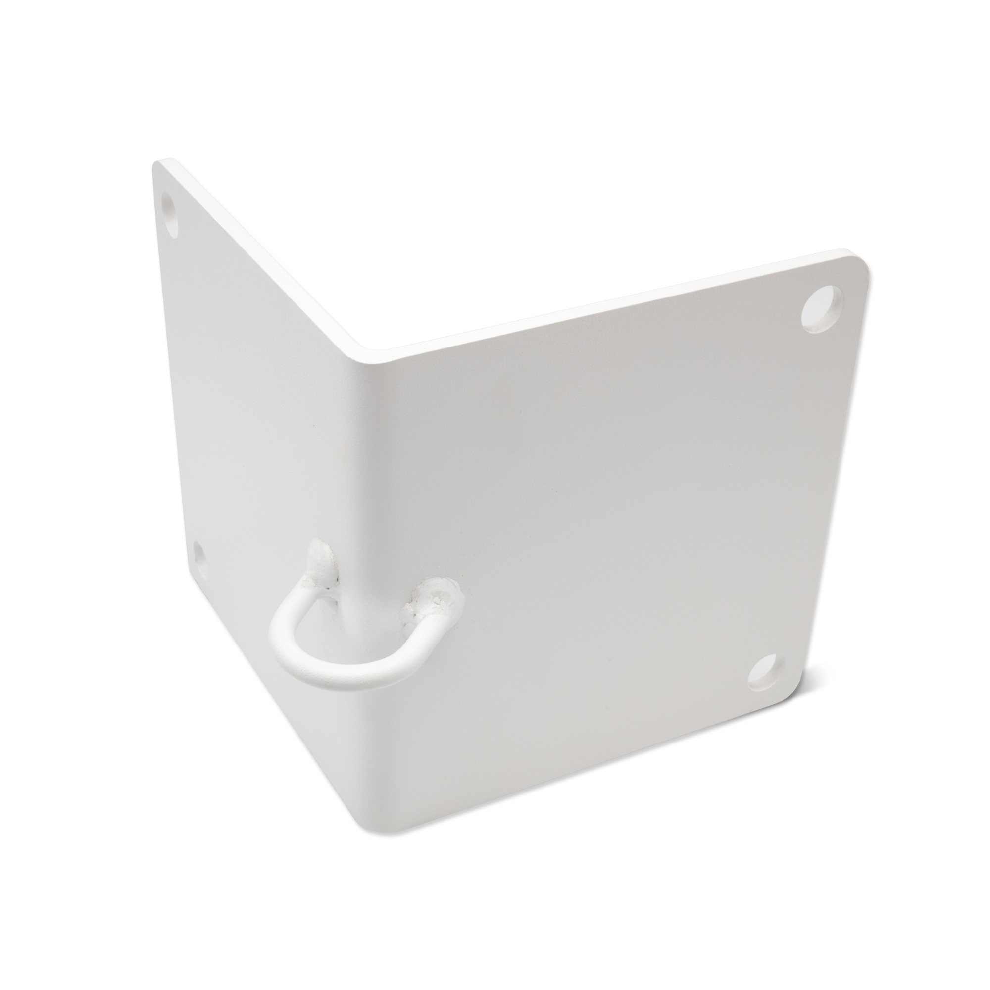 Wandhalterung-Ausseneck Sonnensegel Außenecke 160 x 150mm RAL 9016 weiß